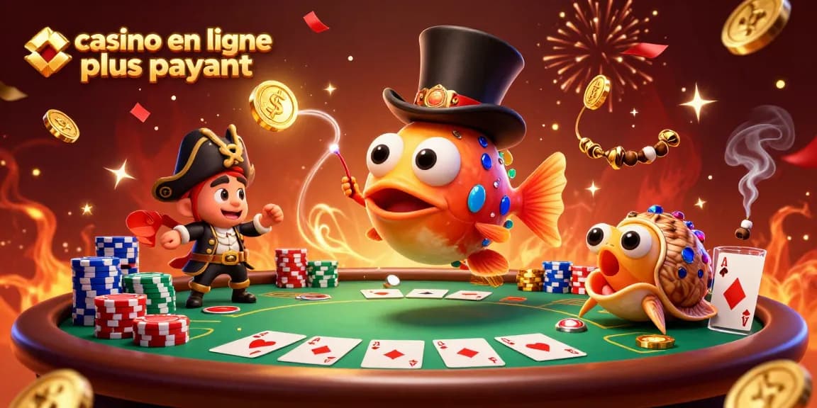 Jouez au casino en ligne le plus payant avec des poissons chanceux et des jetons colorés.