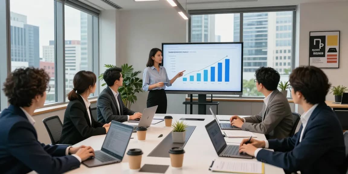 Team collaborating on growth strategies at https://bryndarland.co.uk/ in a modern conference room