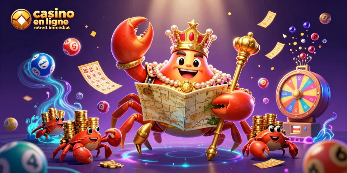 Découvrez le monde du casino en ligne retrait immédiat avec un crabe impérial doré et des jeux captivants.