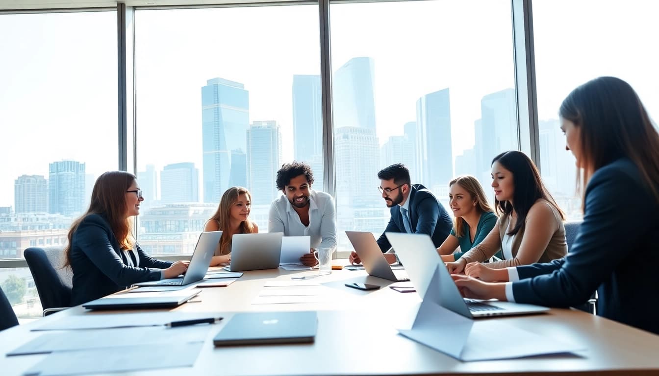 Engaging business discussion at theredandwhitemagz.com highlighting teamwork and productivity.