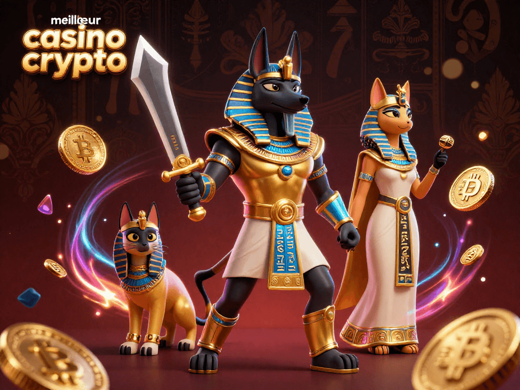 Gagner au meilleur casino crypto avec Anubis et Bastet parmi les éléments de jeux de blockchain.