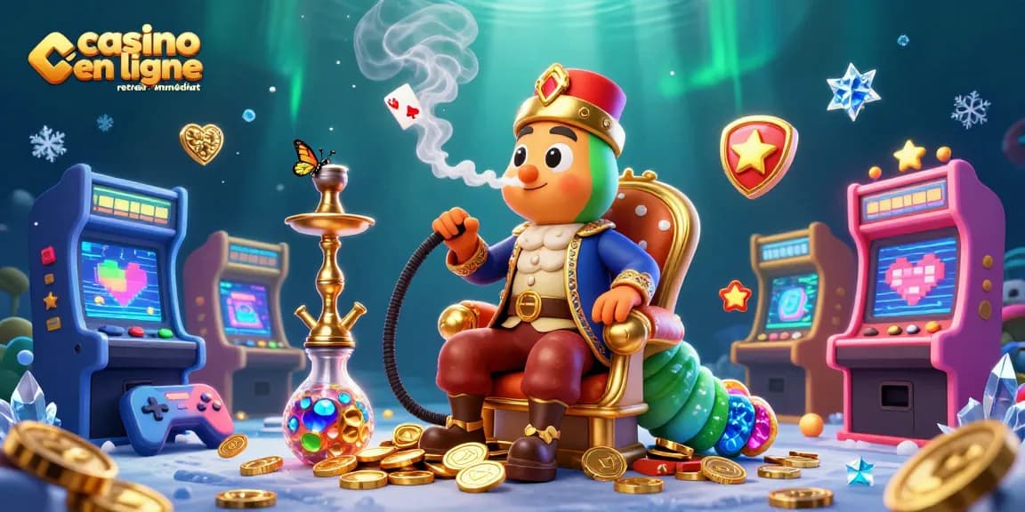 Vivez l'expérience de casino en ligne transfert immédiat avec une illustration colorée et dynamique.