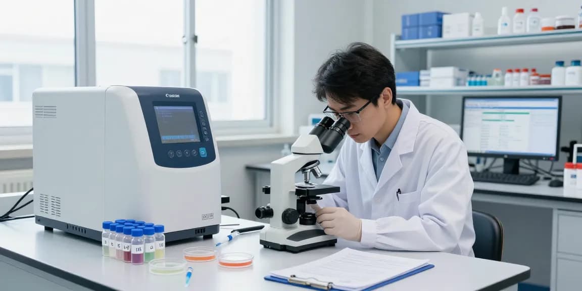 Research laboratory focused on peptide analysis with https://koipeptidescanada.com products, highlighting quality and innovation.