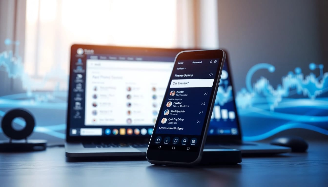 Engage with reverse phone search uk through a professional digital interface showing search results.