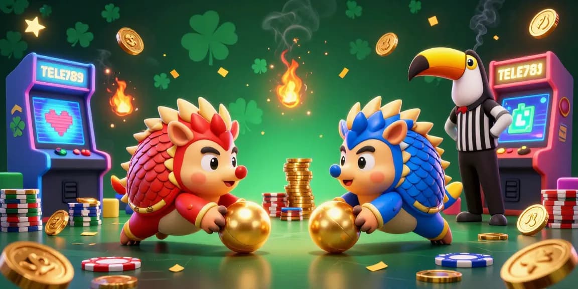 Engage in exciting competition at TELE789 with pangolins bowling through poker chips in vibrant casino style.