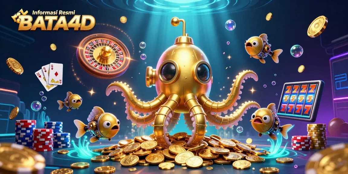 Engage with Informasi Resmi BATA4D through dynamic 3D casino illustration showcasing vibrant gaming elements.