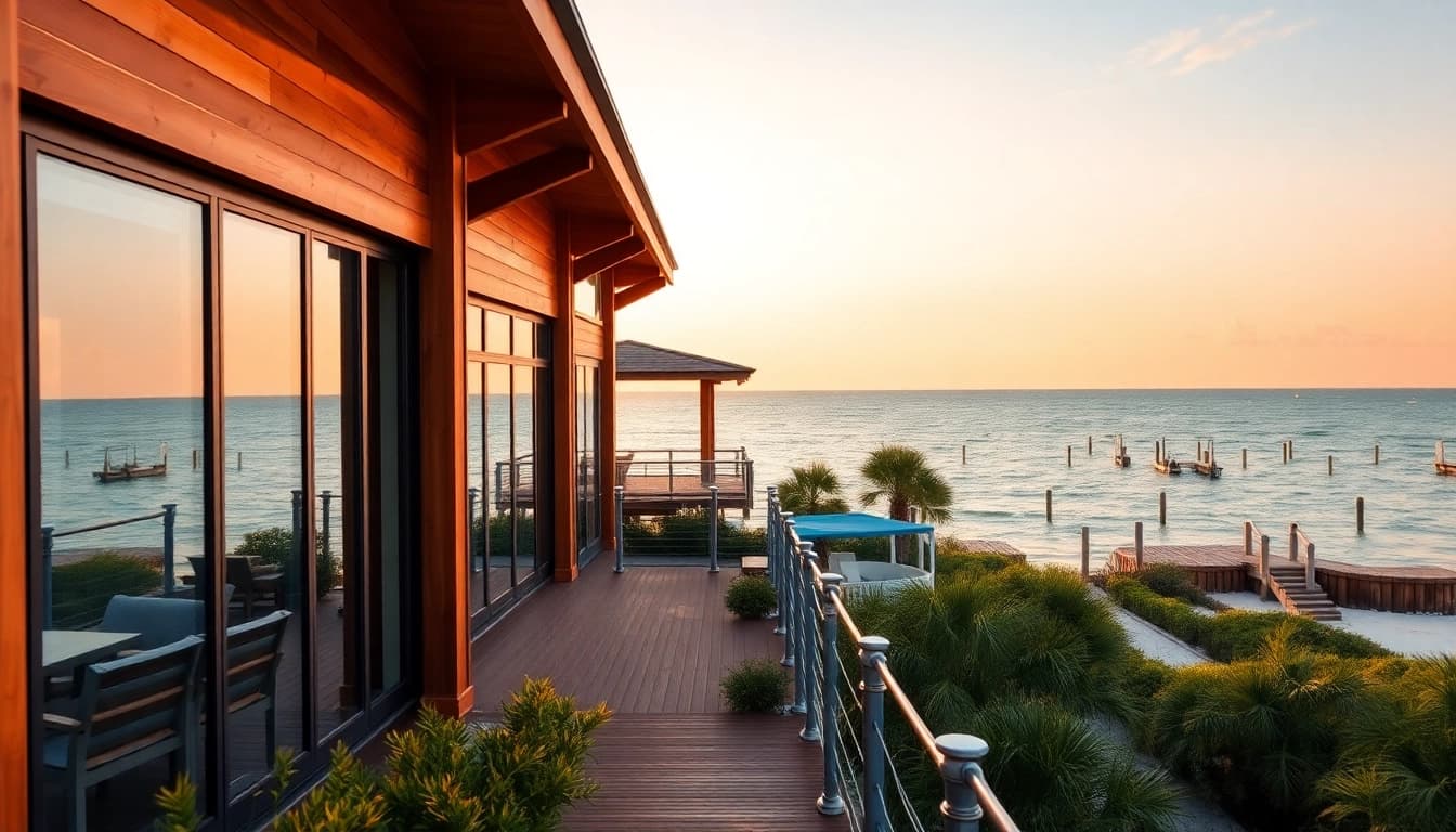 Stunning waterfront homes for sale Pensacola FL with modern design by the Gulf of Mexico.