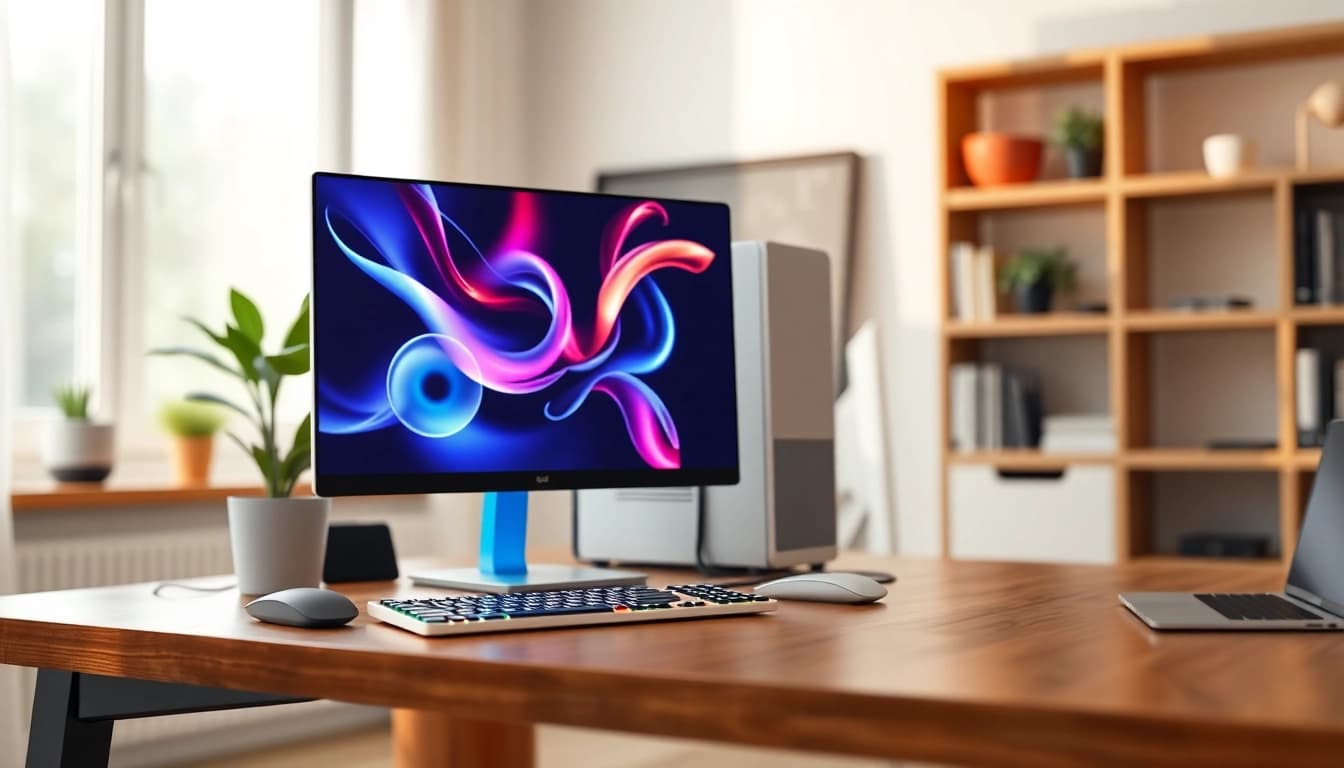 Επιλογή ανακαινισμένου pc σε επαγγελματικό γραφείο με μοντέρνο σχεδιασμό.