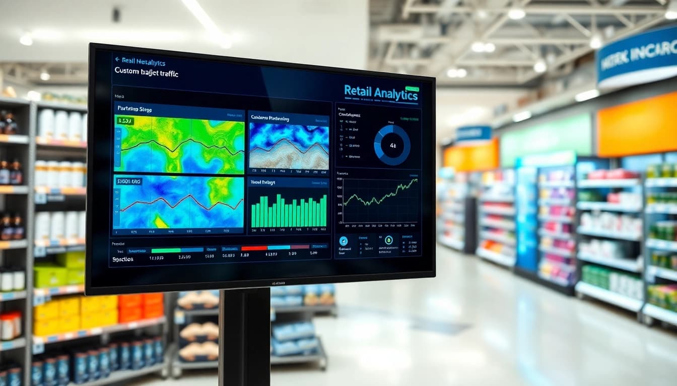 Analyze retail video analytics data from a dynamic dashboard in a modern retail setting.