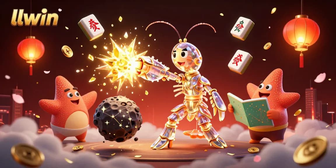 Experience thrilling wins at llwin with a dynamic 3D casino illustration of a galactic mantis shrimp.