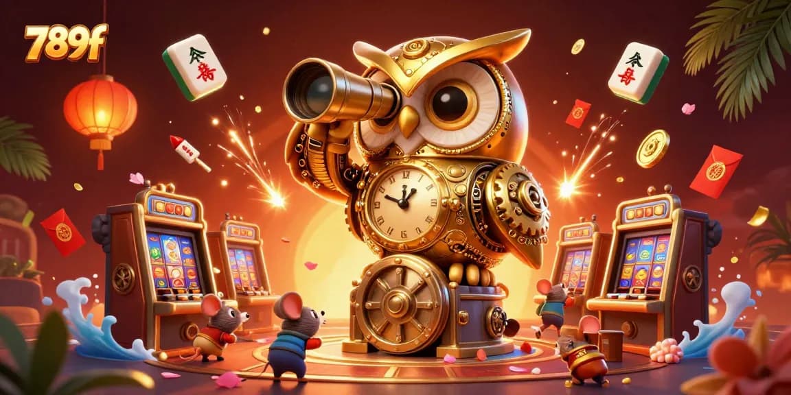 Experience thrilling gameplay at 789f while witnessing a clockwork owl oversee the casino dynamics.