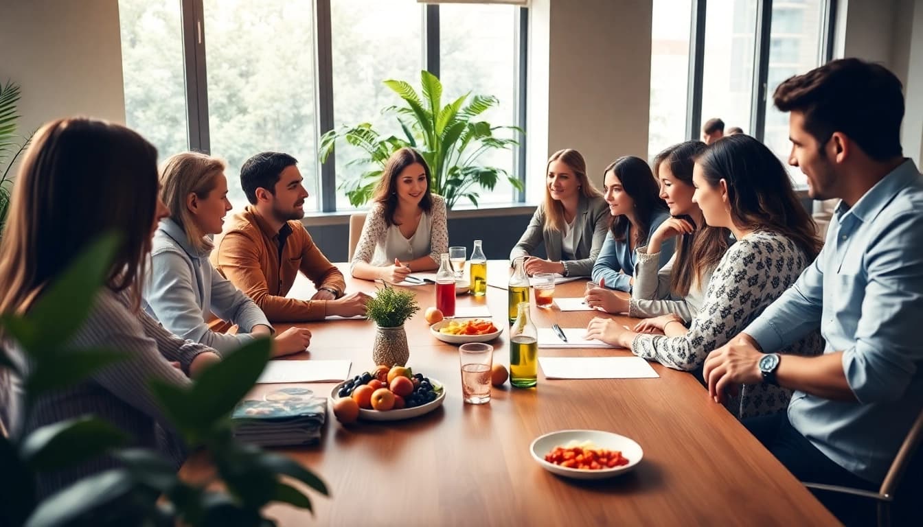 Food and beverage PR agency Melbourne team collaborating in a modern setting.