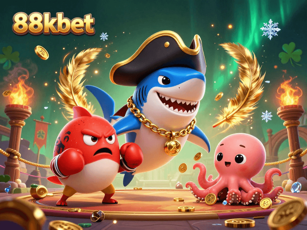 Engage with thrilling gaming adventures at 88kbet featuring interactive characters and vibrant casino elements.