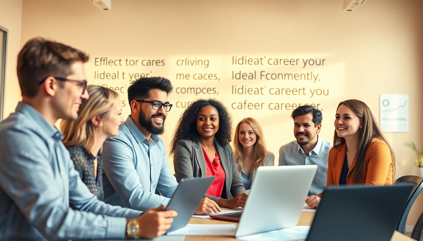 Engaged individuals exploring their Ideal career options in a modern workspace environment.