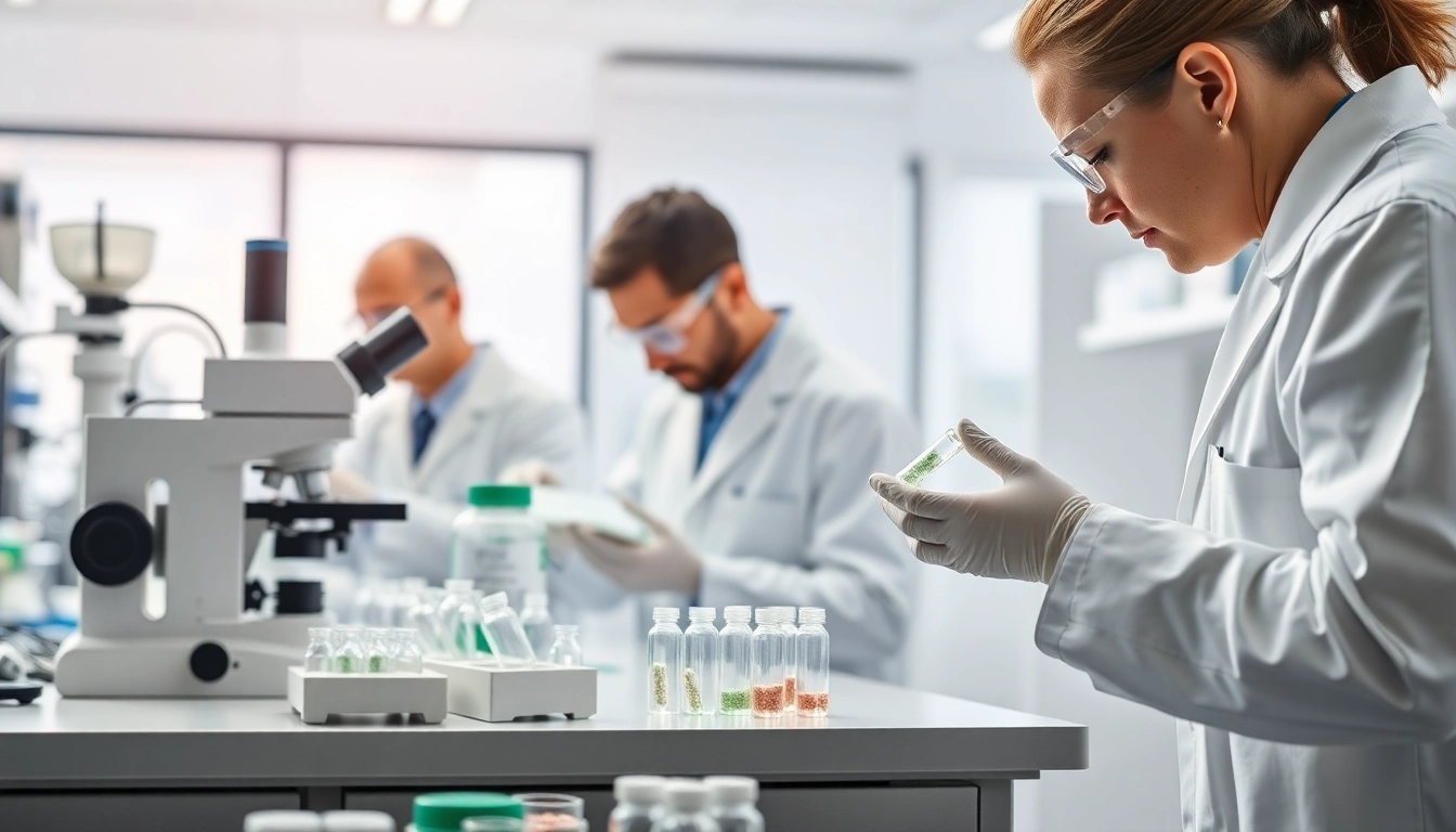 Buy tb 500 for sale in a professional research lab setting with experts analyzing peptides.