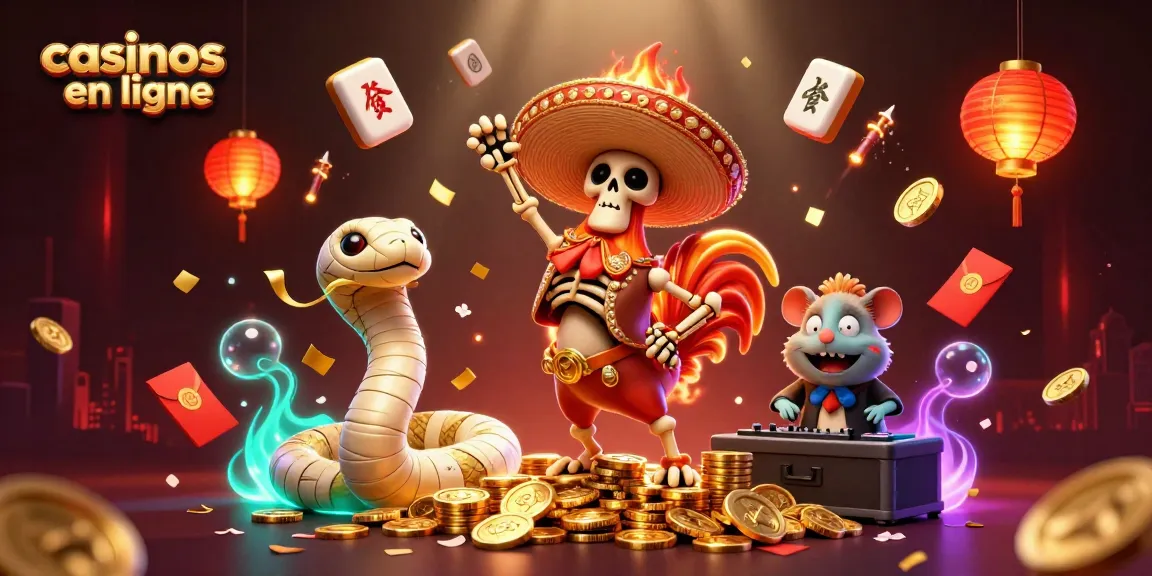 Vibrez avec les casinos en ligne grâce à cette illustration festive et animée!