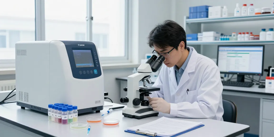 Research laboratory focused on peptide analysis with https://koipeptidescanada.com products, highlighting quality and innovation.