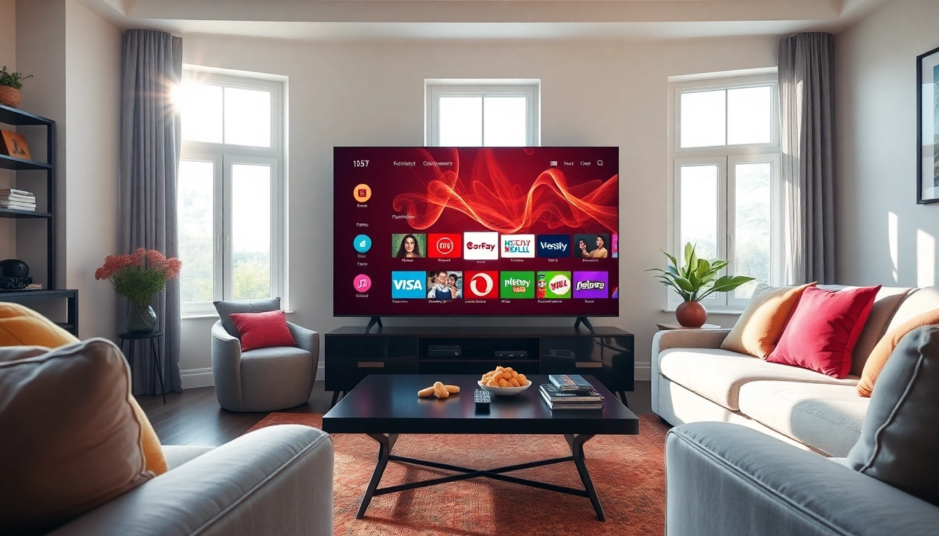 Enhance your entertainment with this IPTV subscription setup showcasing modern comfort and vibrant channel options.
