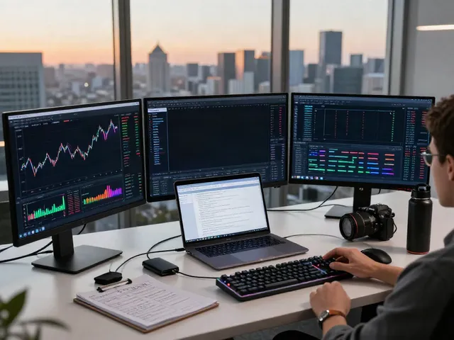 Crypto trading workspace showcasing real-time data and innovative historical stock data API technology.