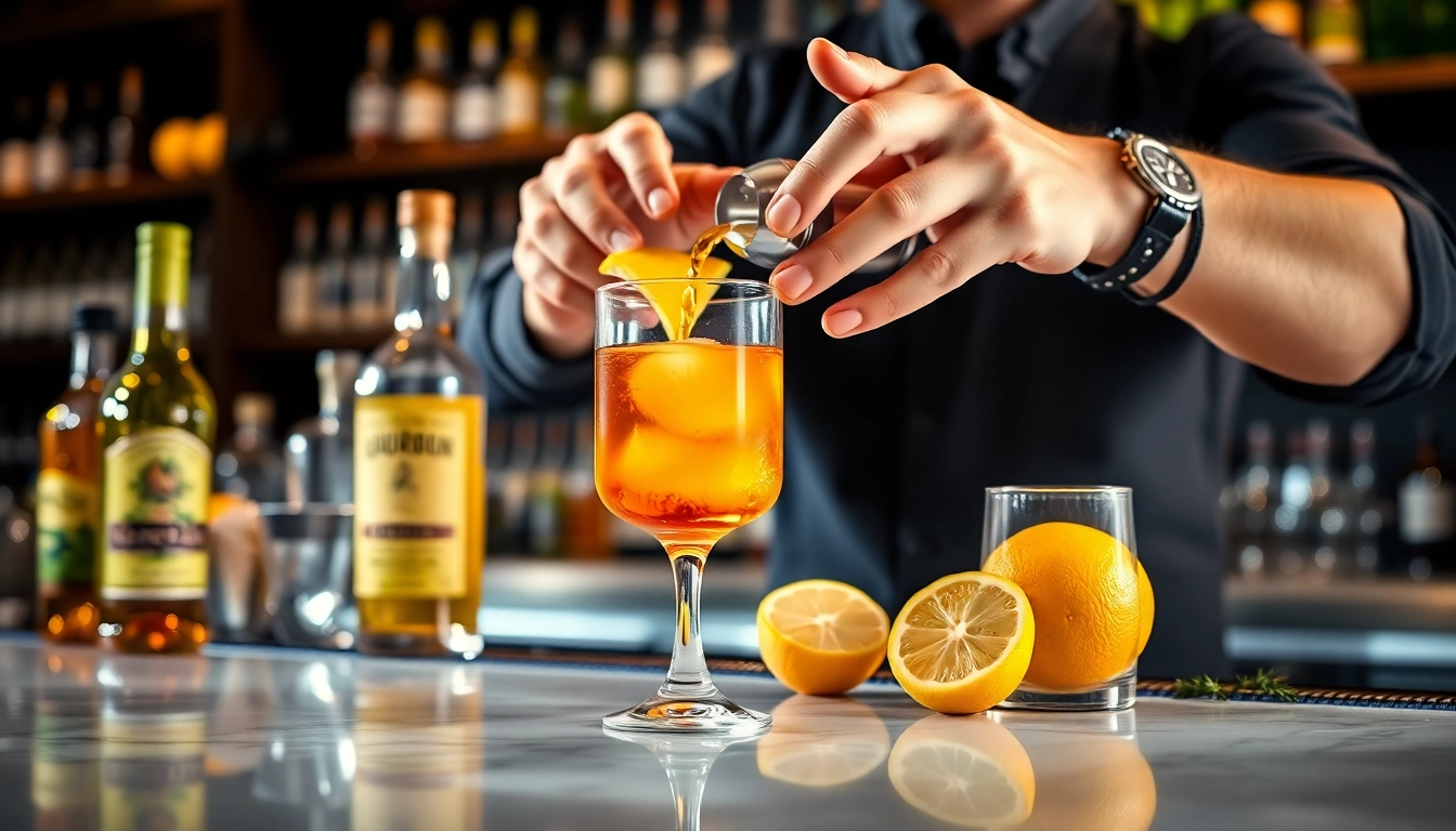Learn what to mix bourbon whiskey with for delightful cocktails in a stylish bar setting.
