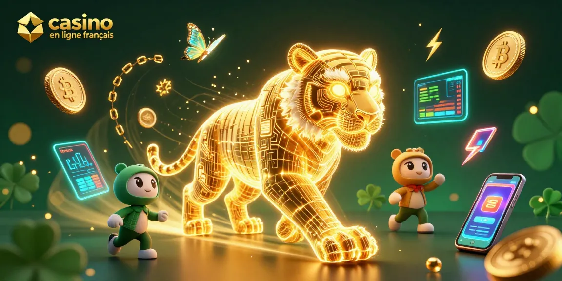Jouez au casino en ligne français avec des personnages illuminés et des éléments de crypto-monnaie dynamiques