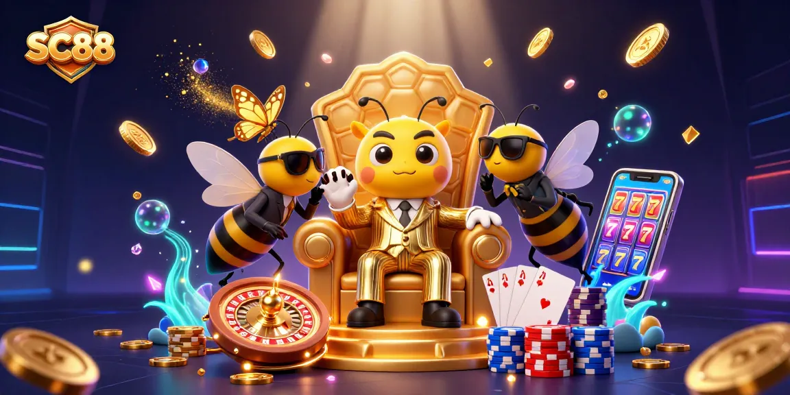Experience the excitement of SC88 casino with vibrant 3D visuals depicting dynamic gambling scenes.