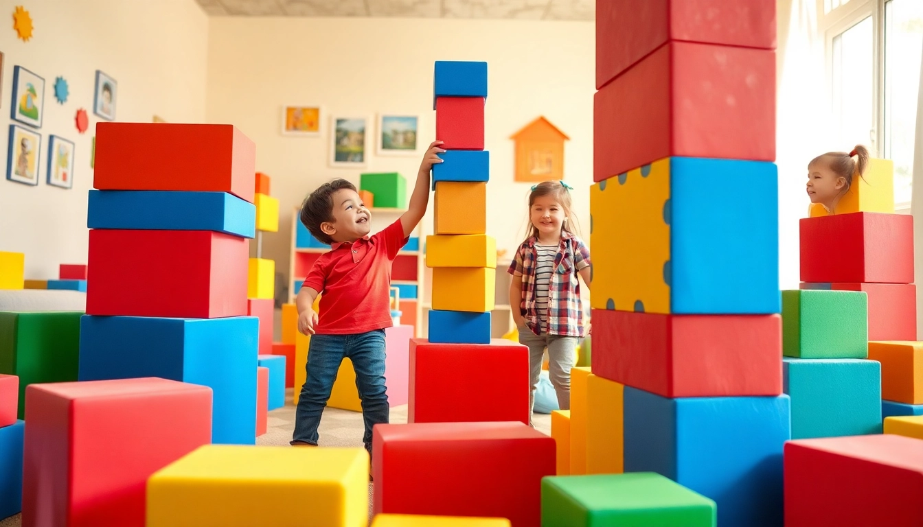 Find out more about kids constructing epic adventures with giant foam blocks in a colorful playroom.