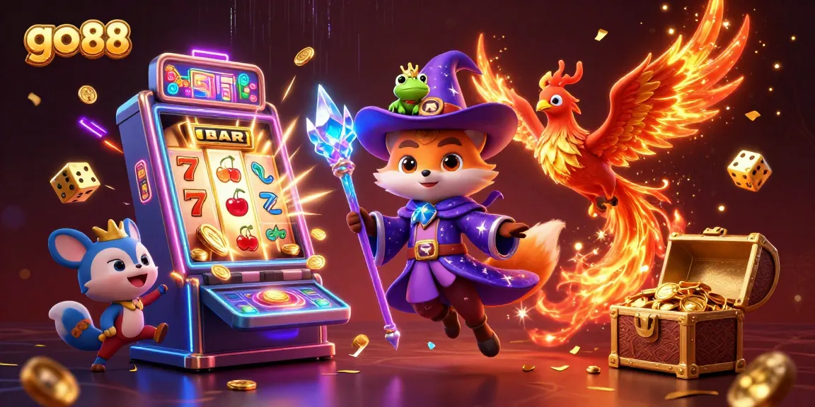 Spin the go 88 slots with a mystical wizard fox and phoenix for jackpot thrills.