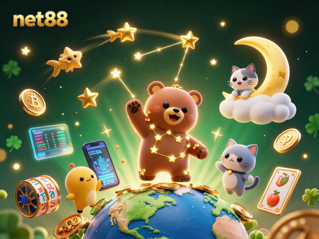Players dive into net88 with jackpots visible in the rich 3D casino scene.