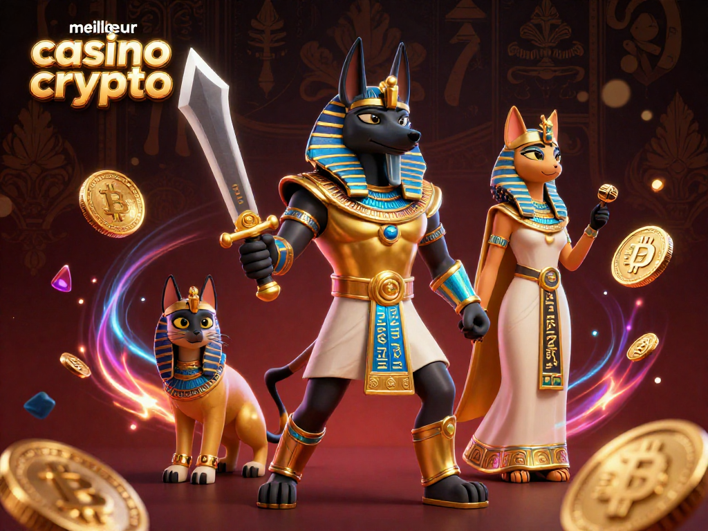Gagner au meilleur casino crypto avec Anubis et Bastet parmi les éléments de jeux de blockchain.