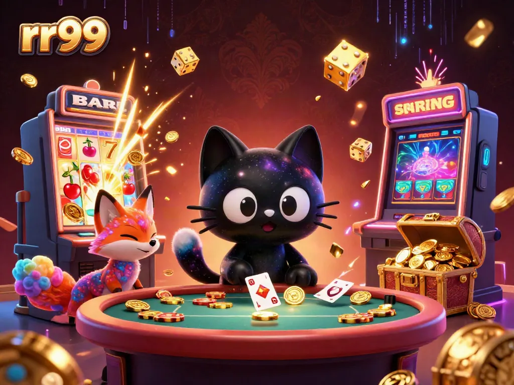 Experience the excitement of rr99 with a cosmic casino featuring a captivating black hole cat!