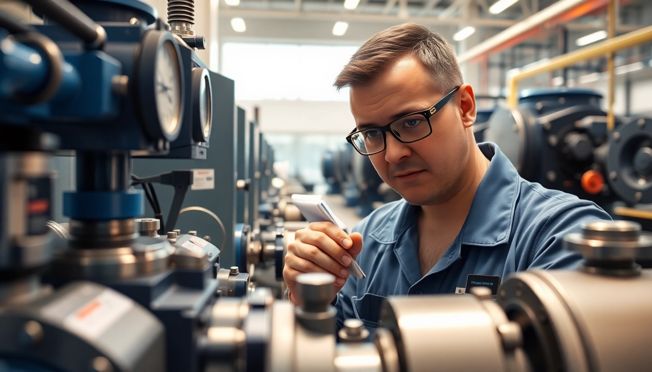 Technician analyzing fluid power systems in a high-tech lab environment, ensuring efficiency and performance.