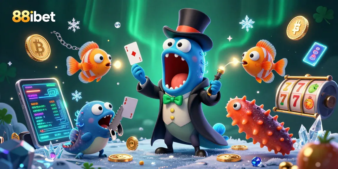 Experience thrilling slot magic at 88ibet with a spectacular 3D illustration featuring unique sea creatures.