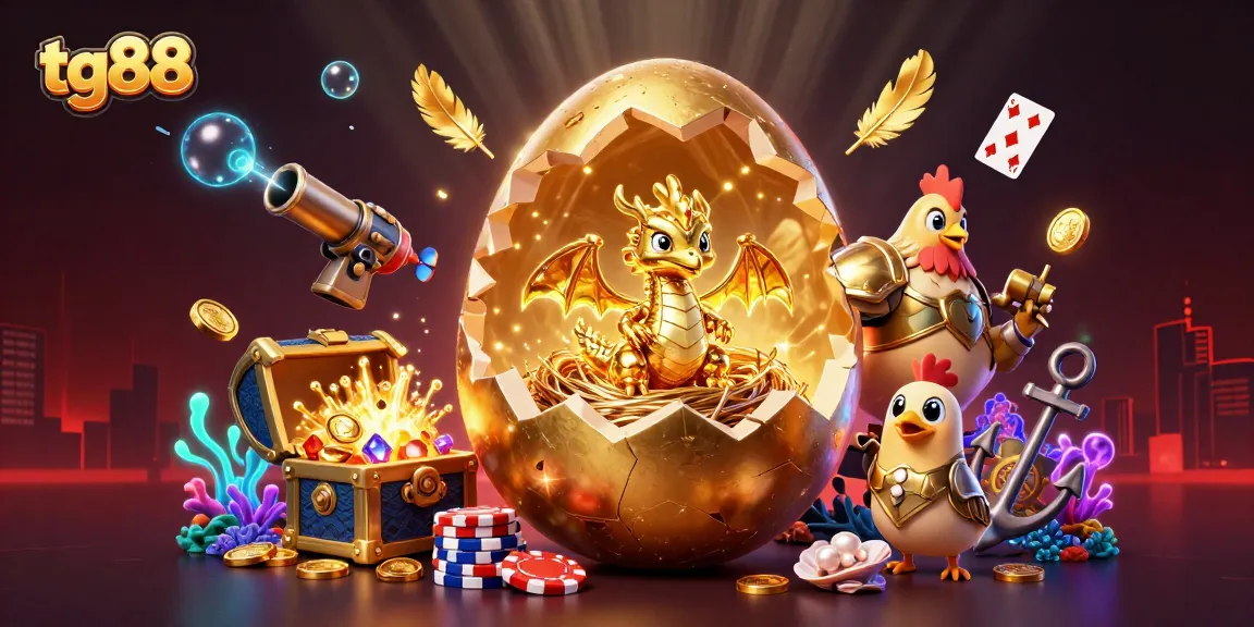 Engage with tg88's vibrant world of casino adventure featuring golden treasures and exciting gambling elements.