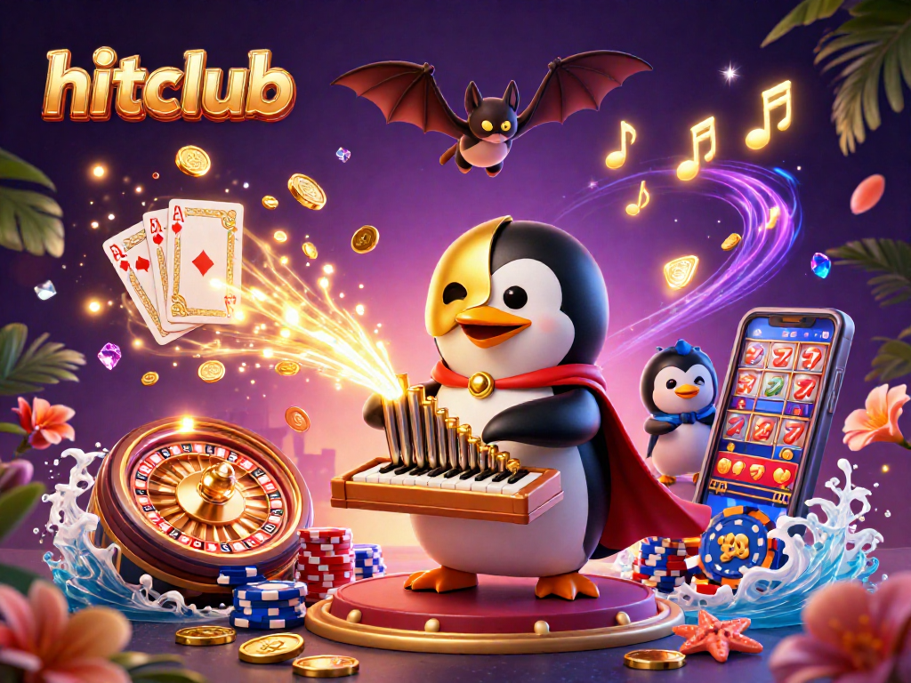 Engage in thrilling action at hitclub with a vibrant casino scene featuring gold coins and animated characters.