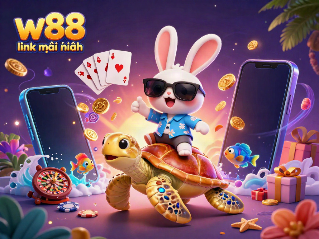 Spin to win with the colorful gaming scene highlighting w88 link mới nhất for online entertainment.