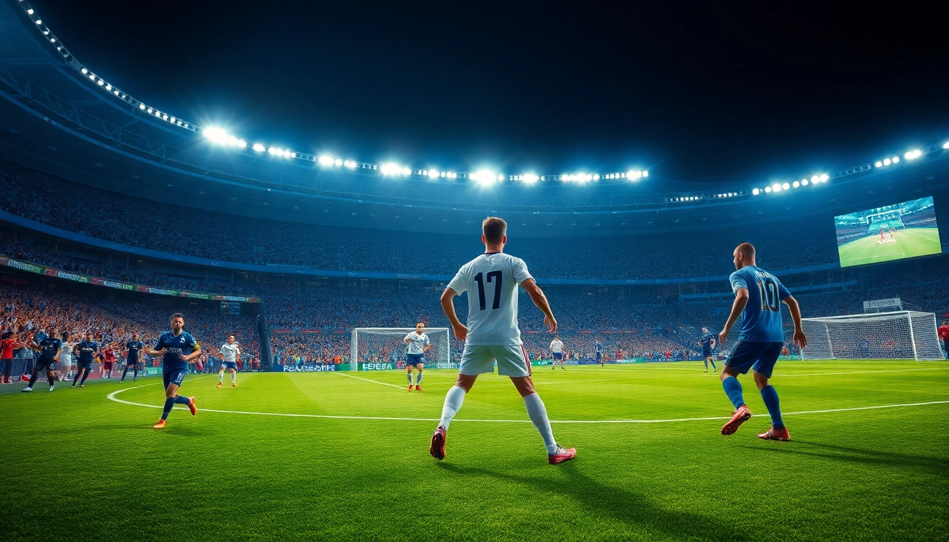 Menyaksikan Jadwal piala dunia dengan para pemain sepak bola yang beraksi di lapangan.
