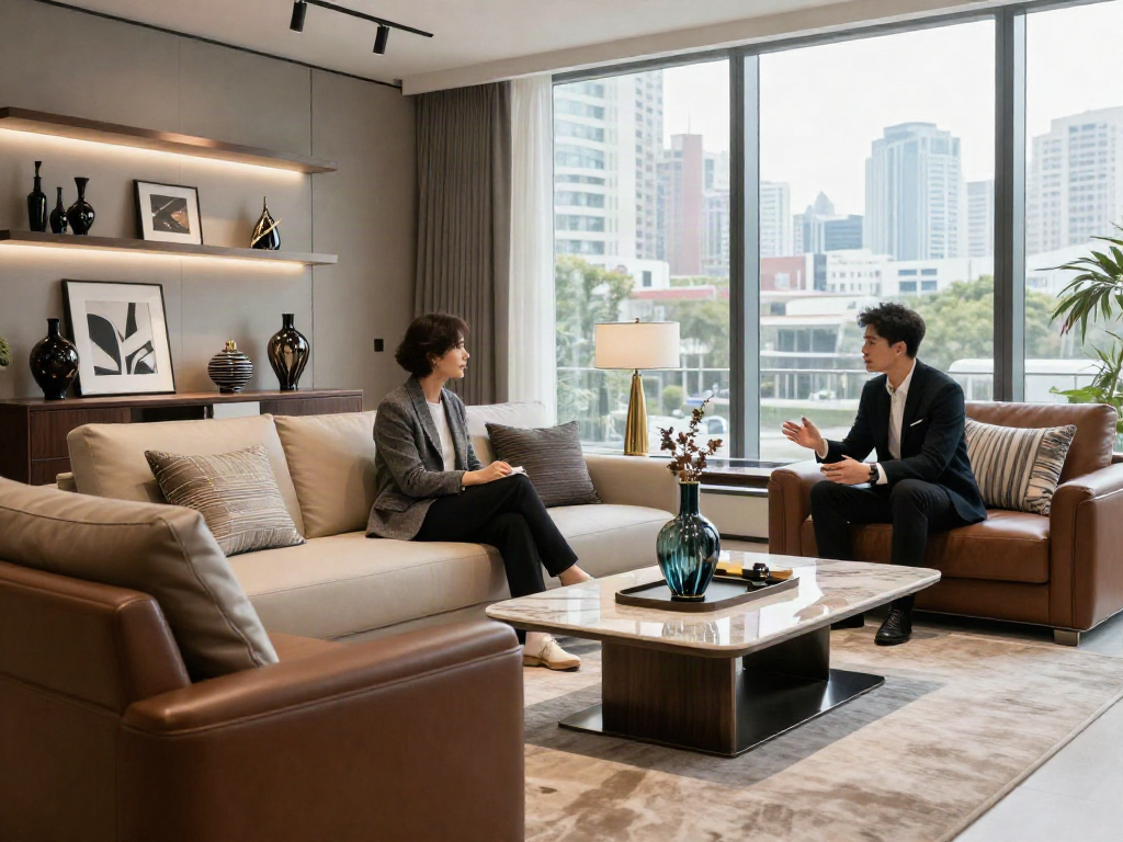Produk mewah LUXURY111 ditampilkan dalam showroom modern dengan suasana yang elegan.