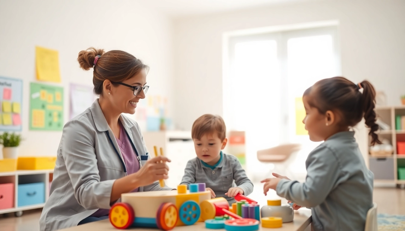 What is ABA therapy session with a child, highlighting interactive learning and professional support.