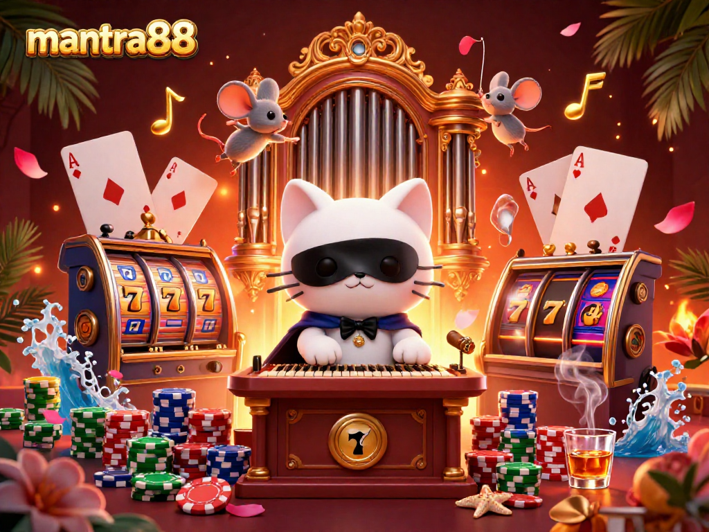 Experience the excitement of mantra88's slot action with a captivating scene of a phantom cat and mouse.