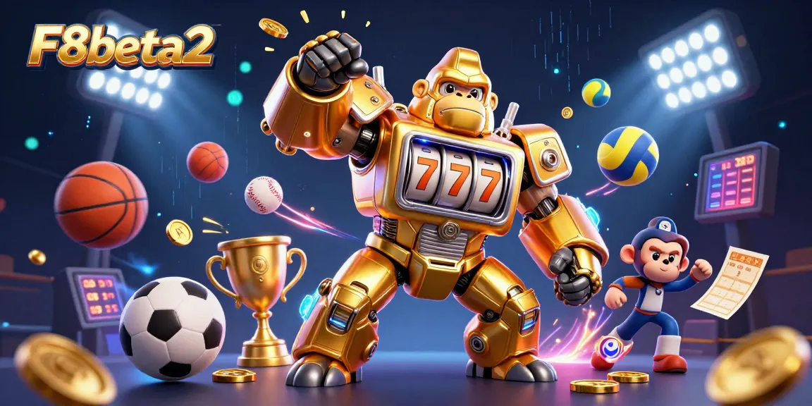 Bet on F8beta2 with dynamic 3D characters and casino elements illustrating thrilling gaming action.