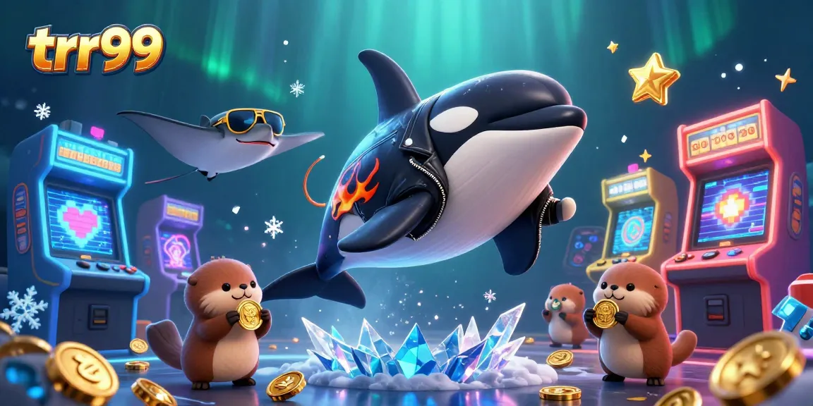 Engage with vibrant gaming scenes at trr99 featuring an orca and other sea creatures with coins.